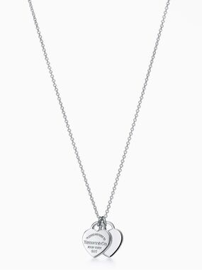 Return to Tiffany Double Heart Tag Pendant in Silver, Mini